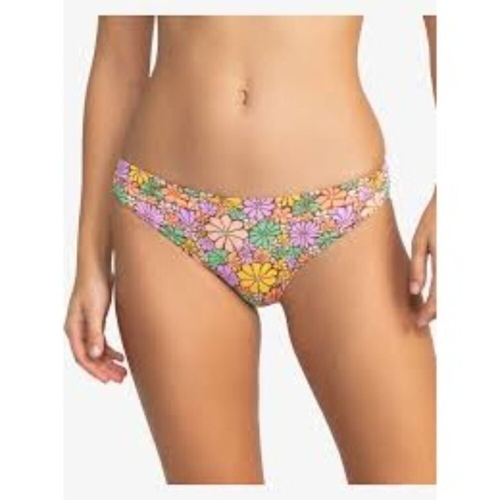 NEW Roxy Womens Large All About Sol Hipster Bikini Bottom‎ Floral Print